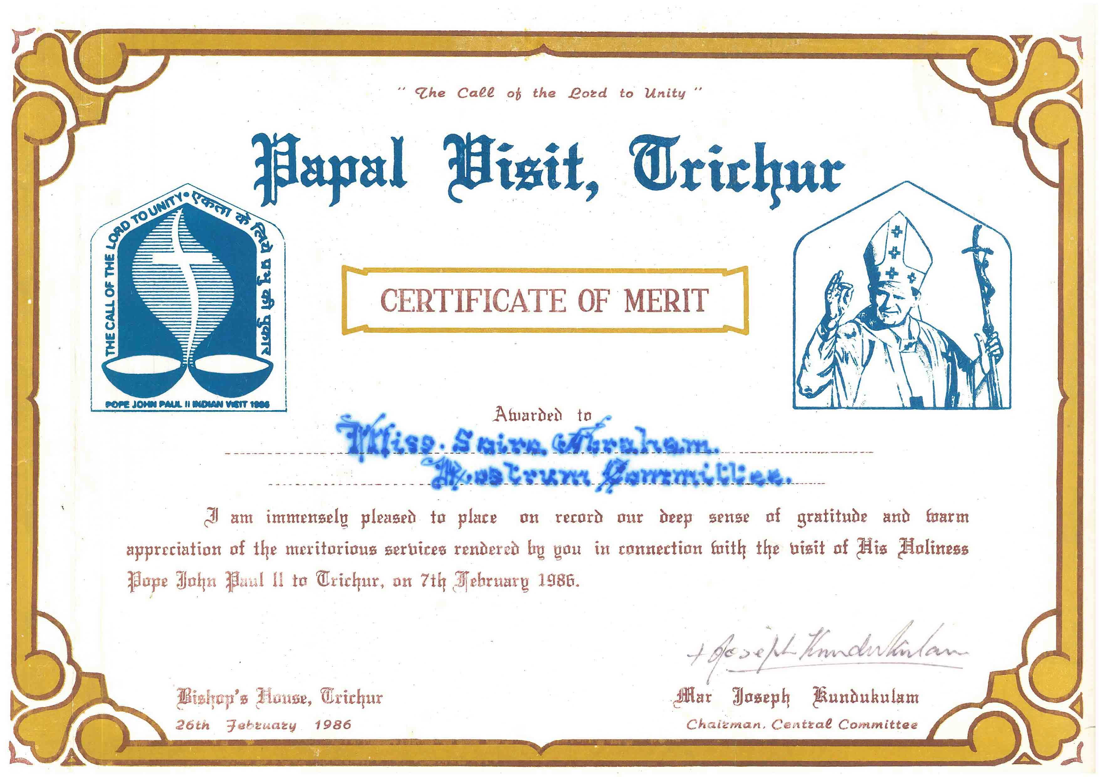 Certificate of Merit